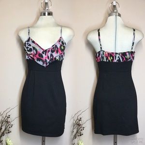 Gorgeous BAILA Black and Pink Summer Dress Size S/P